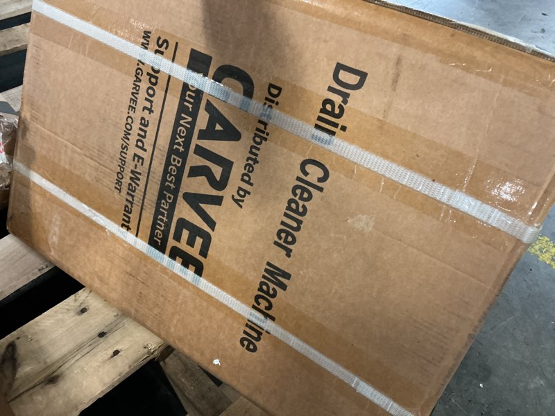 Condition photo showing As Is for (incomplete)100ft 3/4 inch electric drain cleaner machine, 750w auto feed sewer snake drain auger with 6 cutters & air-activated foot switch, portable electric drain cleaner for 4\" to 8\" pipes