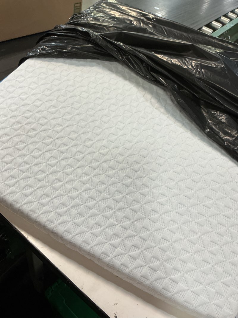 Condition photo showing As Is for wedge pillow for sleeping, 7.5" bed wedge after surgery, back pain relief, memory foam pillow triangle incline wedge for back support, leg elevation white-blue triangle wedge 24 x 24 x 7.5 inch