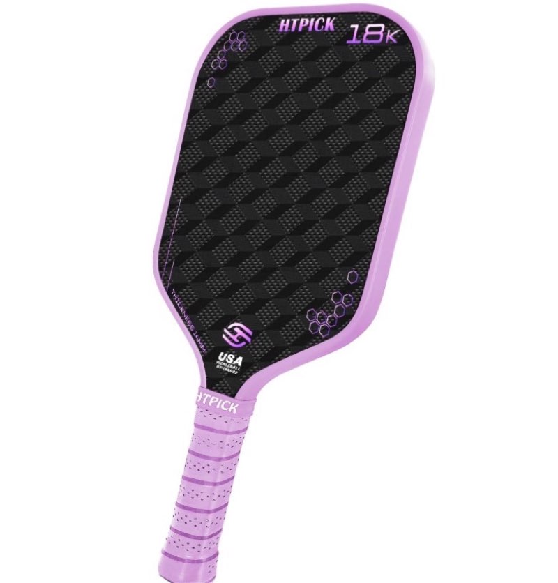 pickleball paddles, 18k raw carbon fiber pickleball paddle high grit & spin with pp honeycomb core 1