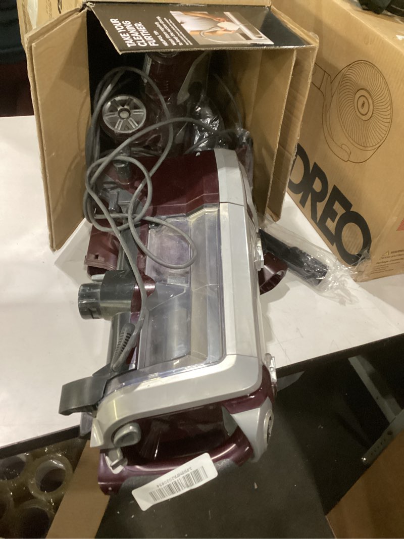 Condition photo showing As Is for shark nv752 rotator powered lift-away truepet upright vacuum with hepa filter, large dust cup capacity, led headlights, upholstery tool, perfect pet power brush & crevice tool, bordeaux
