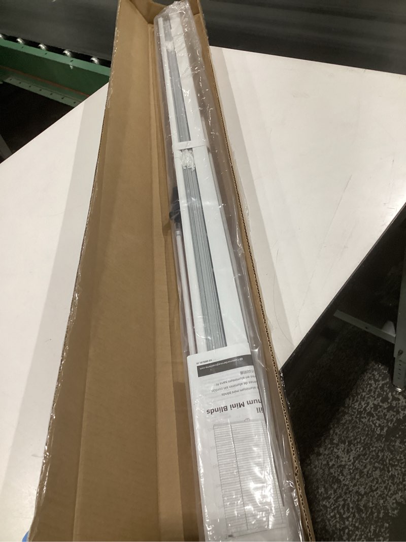 Condition photo showing Good Condition for lazblinds no tools-no drill 1" aluminum mini blinds, cordless blinds for windows, light filtering horizontal blinds and shades for window size 47'' w x 64'' h, white no drill-white 47'‘ w x 64'' h