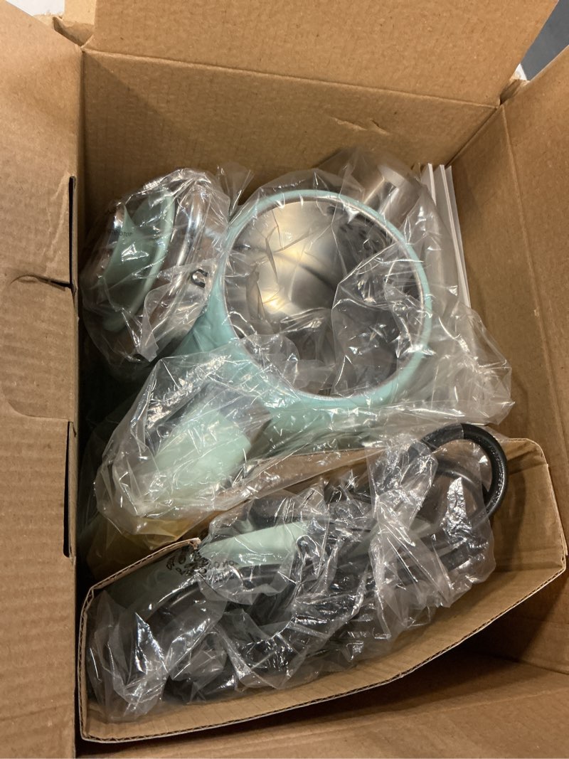 Condition photo showing Good Condition for hazel quinn retro electric kettle - 1.7 liters / 57.5 ounces tea kettle with thermometer, all stainless steel, 1200 watts fast boiling, bpa-free, cordless, automatic shut off - mint green
