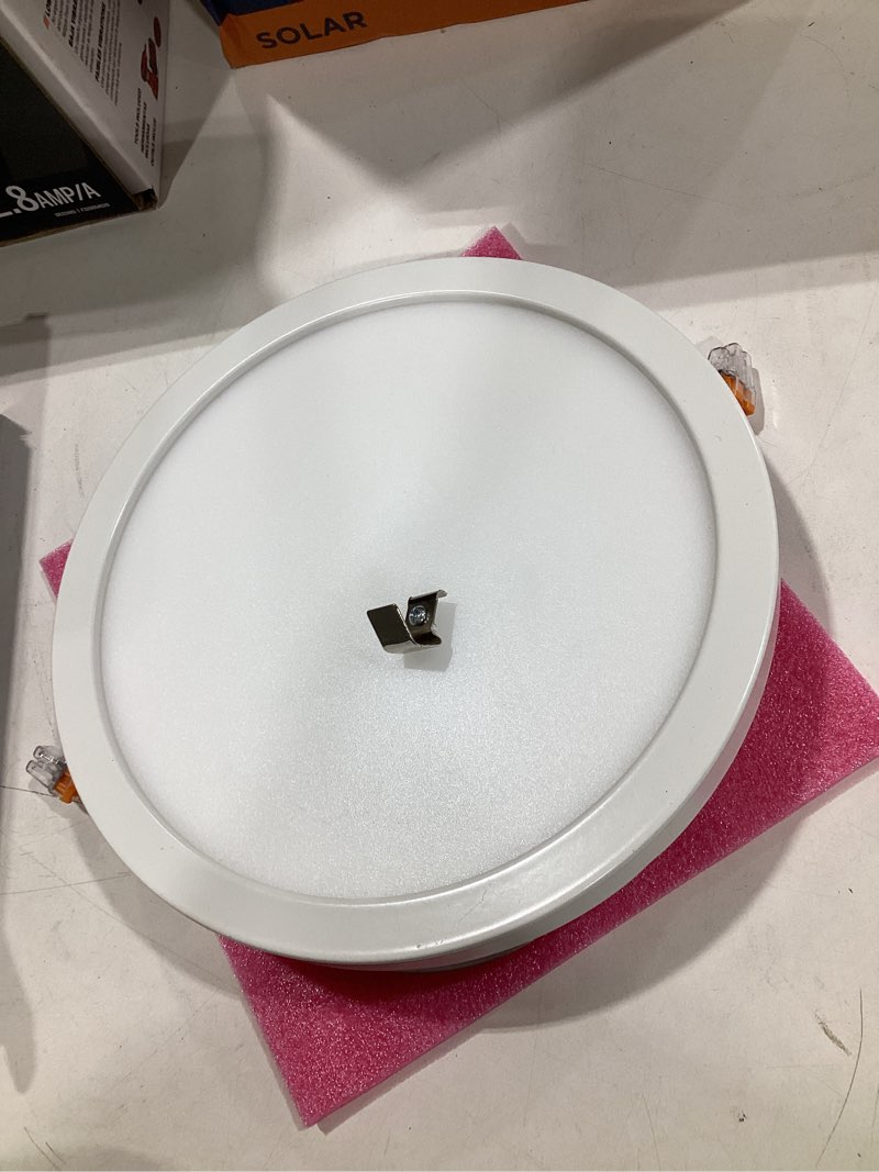 Condition photo showing As Is for project source 1-light matte white led flush mount light