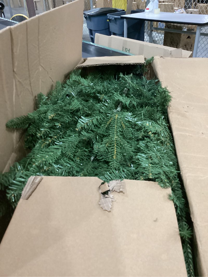 Condition photo showing As Is for 6ft artificial christmas tree with 1413 pe&pvc mixed branch tips, unlit hinged premium spruce fake xmas trees, green, foldable base