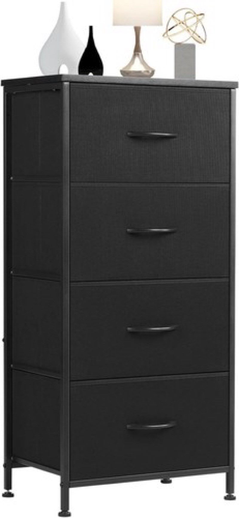  4-Drawers Fabric Storage Tower for Bedroom Livingroom Skinny Chest of Drawers