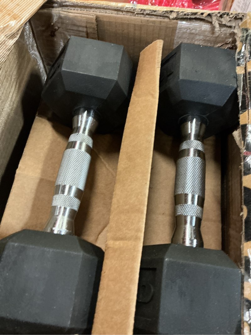 Condition photo showing Good Condition for (4 pcs)CAP Barbell Coated Dumbbell Weight | Multiple Options Pairs & Sets Chrome Handle 50 lb - Set (25 lb x 2)