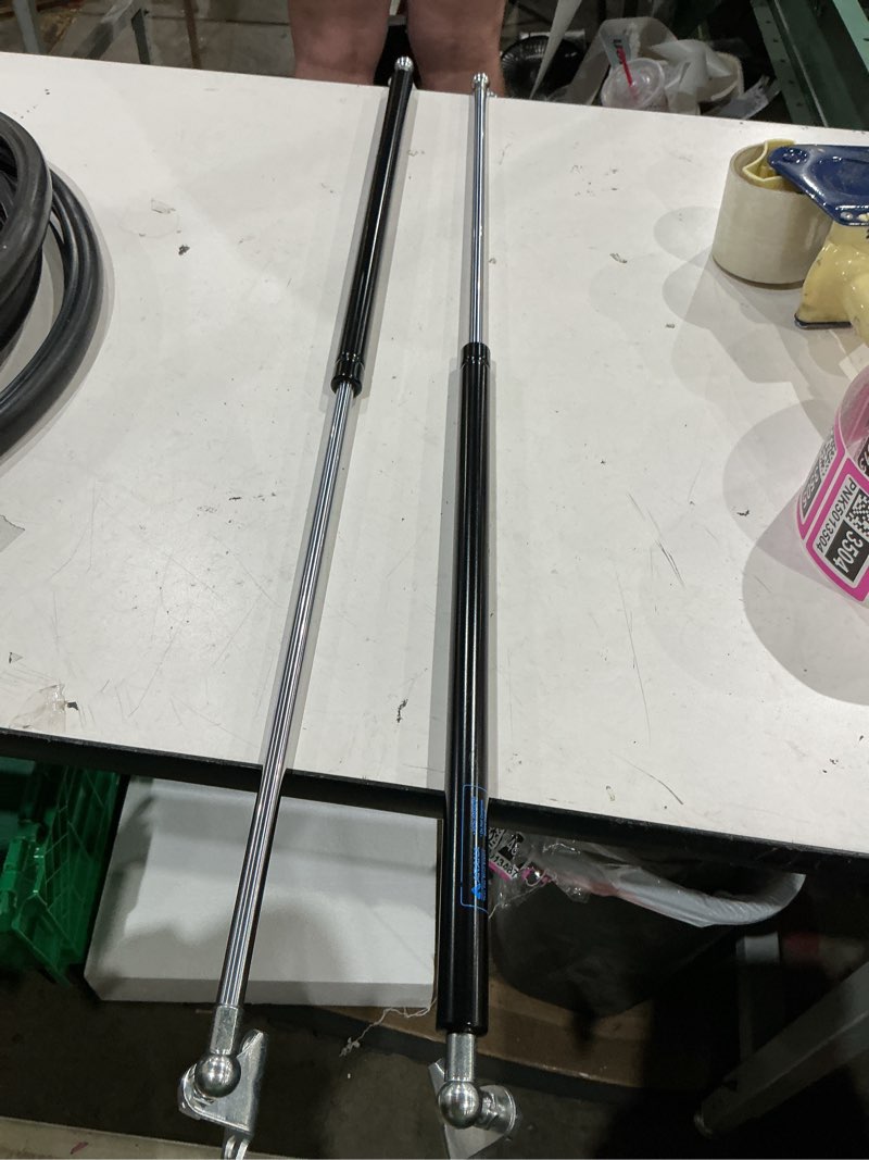 Condition photo showing As Is for similar to soft-close dampers, gas struts, 2-piece air pressure bar for cabinet, hinged door, 18 x 8 rod gas spring skylight damper, folding hinge