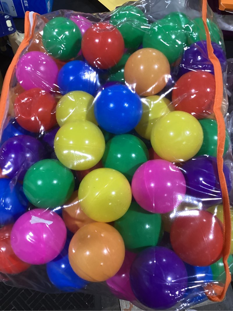 Condition photo showing New/Like New for vanland ball pit balls for baby and toddler phthalate free bpa free crush proof plastic - multicolored pit balls in reusable play toys for kids with storage bag bright colors 100 balls