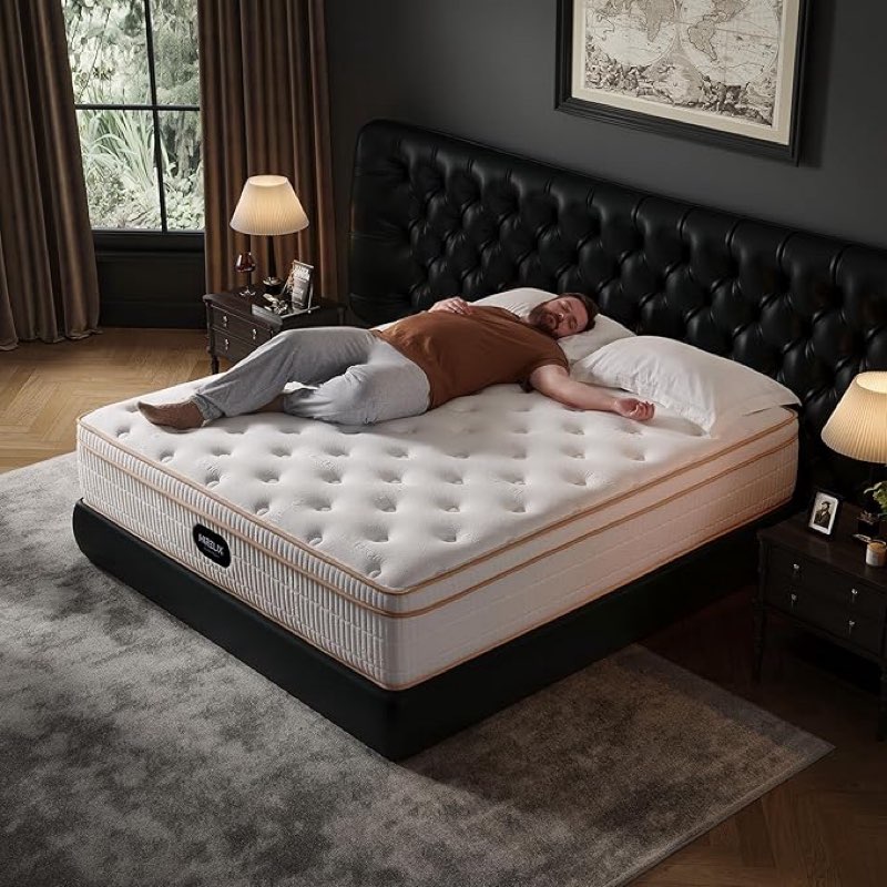 14 Inch King Hybrid Mattress, Cooling Gel Memory Foam & Zoned Pocket Coils, Pressure Relief, Motion Isolation, Breathable Bed in a Box, CertiPUR-US Certified