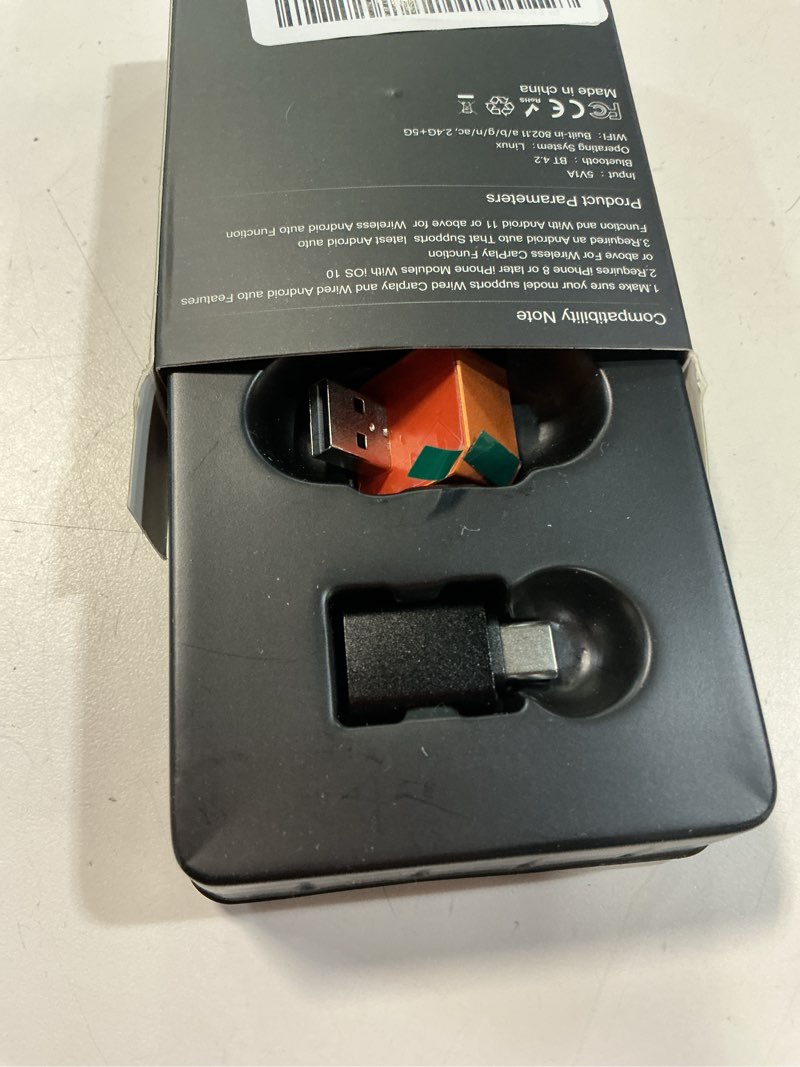 Condition photo showing Good Condition for aimoon mini wireless carplay adapter for apple iphone ? android auto, wired to wireless car play adapter plug & play compatible with after 2016 cars