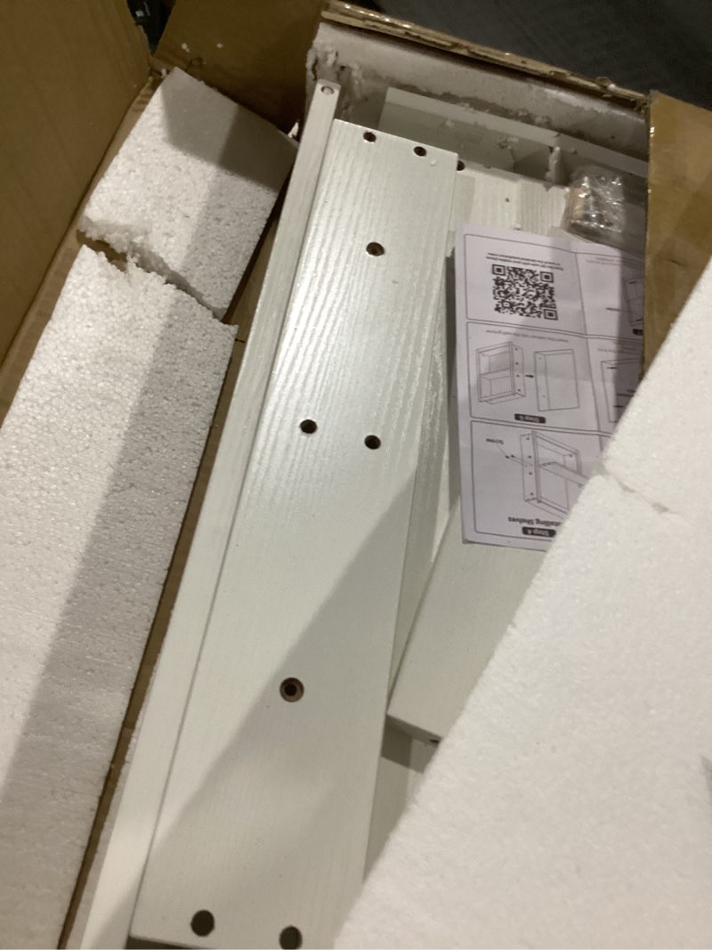 Condition photo showing As Is for 14x24 Recessed Medicine Cabinet, Medicine Cabinet No Mirror, Wood Medicine Wall Niche with 3-Tiers Shelves for Living Room, Bathroom Storage, Texture White Texture White 14''x24''