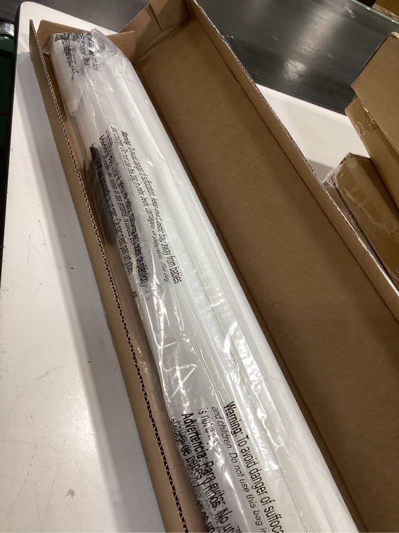 Condition photo showing As Is for LazBlinds Cordless Cellular Shades, No Tools No Drill Light Filtering Honeycomb Shades Pleated Blinds for Windows, 28'' W x 64'' H, White Light Filtering-white 28'' W x 64'' H