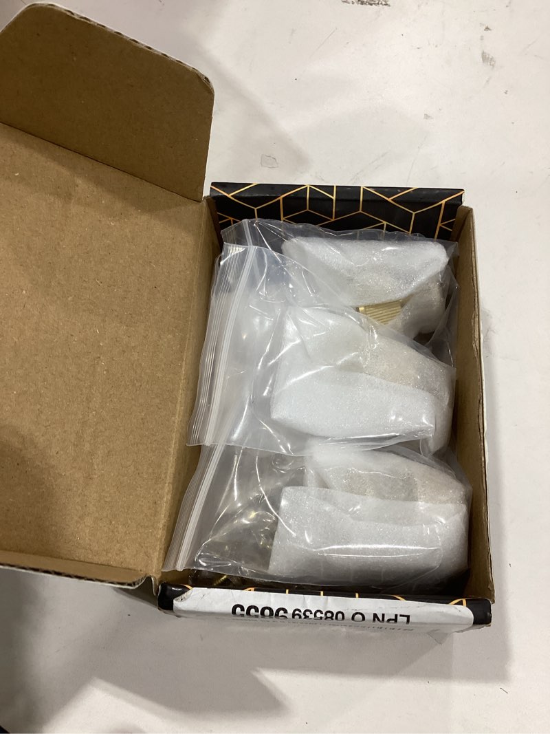 Condition photo showing New/Like New for QOGRISUN Solid Brass Cabinet Knobs 5 Pack – 1-1/8? Heavy Duty Brushed Gold Drawer Pulls, Modern Round Furniture Knobs for Kitchen Cabinets, Dressers, Closets, Vanity – Eleganza Series 5 1-1/8-Inch Knob