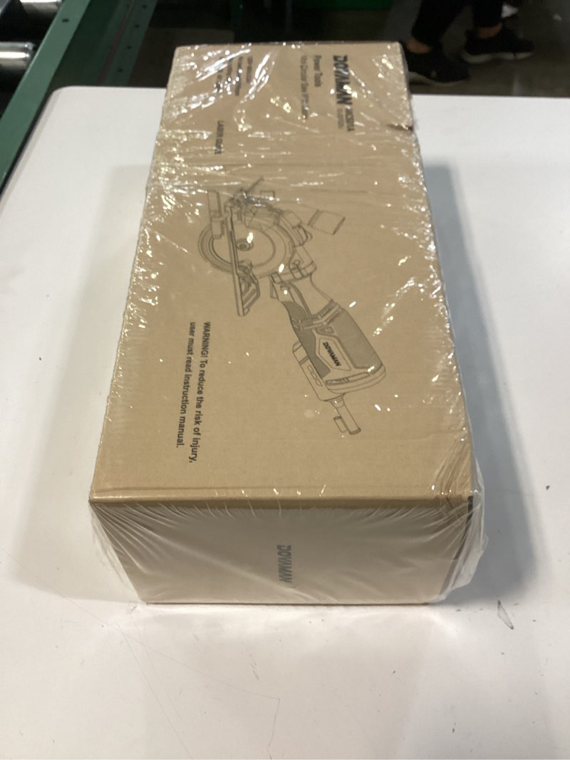 Condition photo showing New/Like New for dovaman circular saw, 5.8a 4-1/2" circular saw w/laser, metal auxiliary handle, 6 blades (4½", 4¾"), cutting depth 1-11/16" (90°), 1-3/8" (45°), ideal for wood, soft metal, plastic, tile - mcs01a a-orange