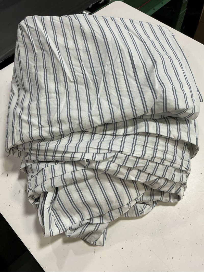 Condition photo showing As Is for quince linen duvet cover set king /calking 