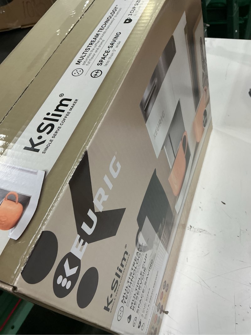 Condition photo showing Good Condition for keurig k-slim single serve k-cup pod coffee maker, multistream technology, 3 brew sizes, slim and sleek design, 46oz removable reservoir, white