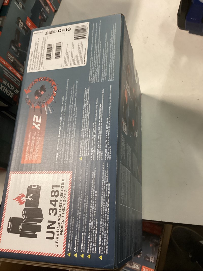 Condition photo showing New/Like New for senix x2 20-volt 2-tool brushless power tool combo kit with soft case (2-batteries included and charger included)