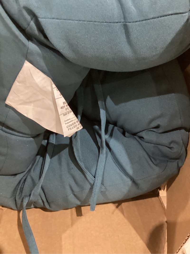 blazing needles solid twill swivel rocker polyester chair cushion, 48" x 24", indigo