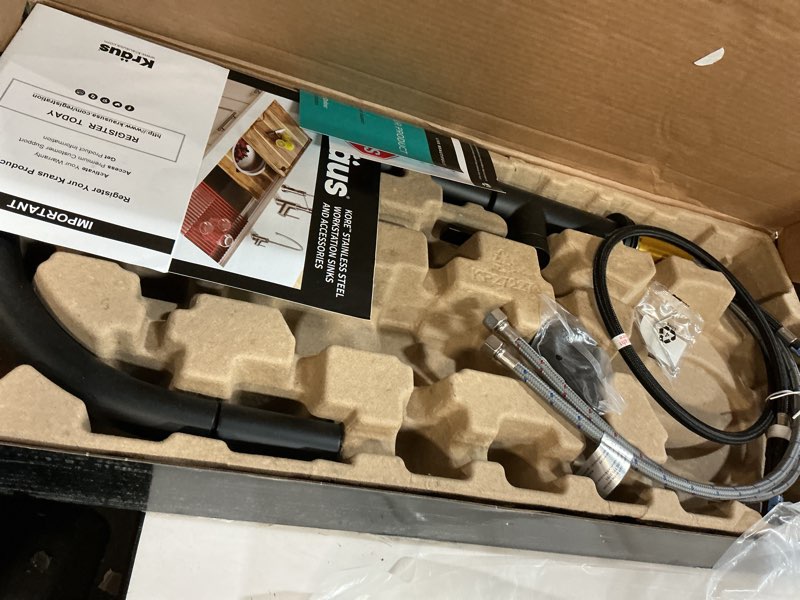 Condition photo showing Good Condition for KRAUS Oletto High-Arc Single Handle Pull-Down Kitchen Faucet in Matte Black, KPF-2821MB Matte Black 21 Inch High Arc Faucet