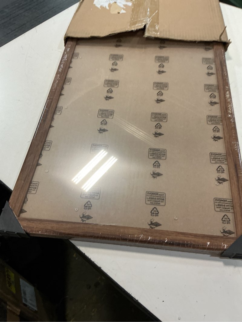 Condition photo showing New/Like New for 13x19 wood frame brown, rustic natural wooden 19x13in poster picture frame, distressed 13 x 19inch woodgrain gallery photo frame with hd plexiglass, horizontal vertical wall mounting display 1pcs brown 13x19