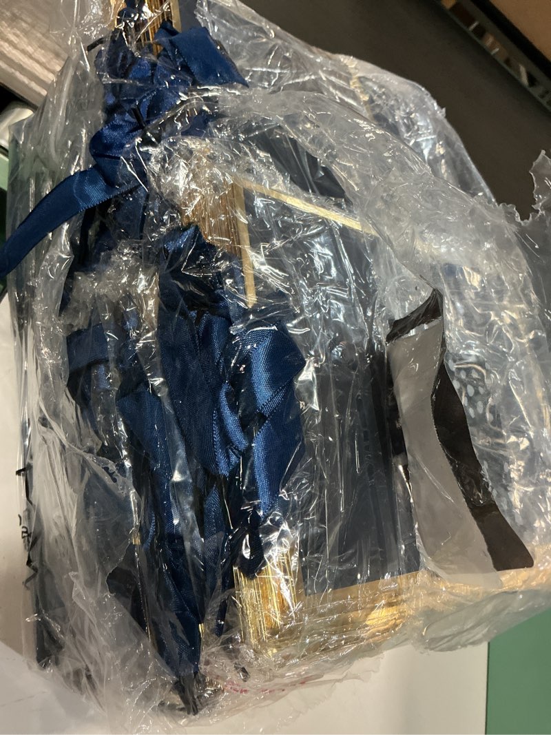 Condition photo showing Good Condition for yeaqee 100 pack metallic gift bags with handle and tissue paper gold foil thank you bag for graduation wedding groomsmen bridal baby shower gifts holiday party favors 9x7x3.15'' (navy blue) navy blue 100