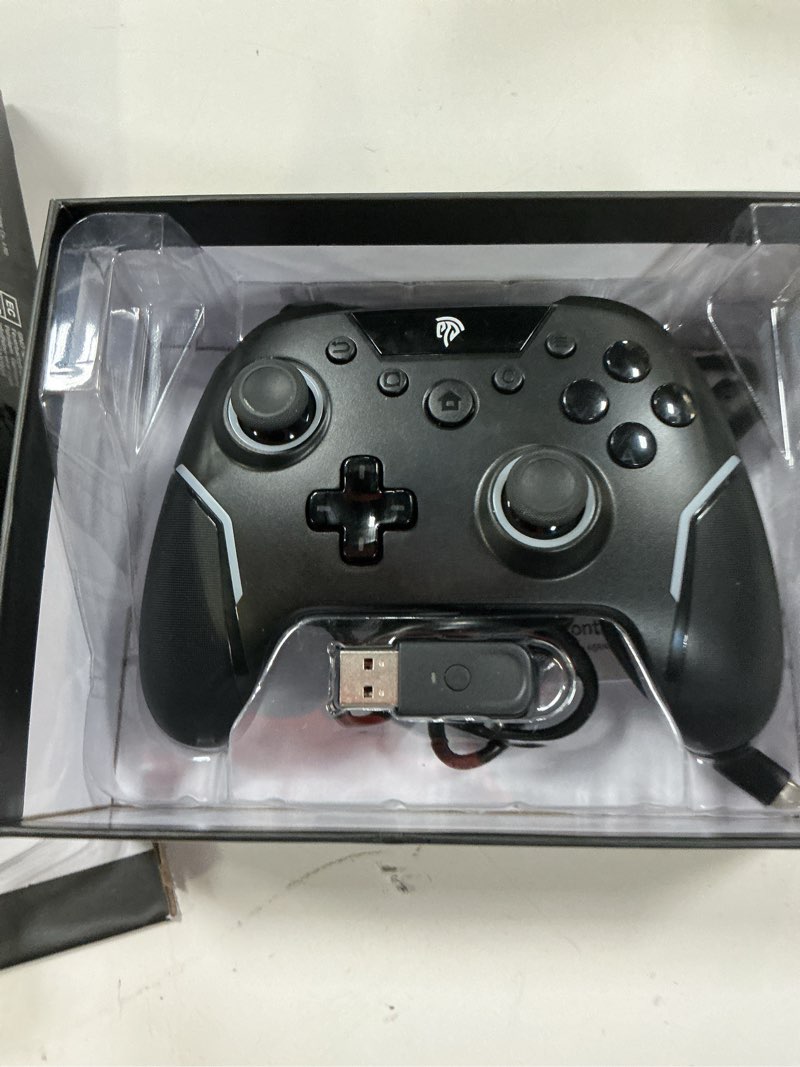 Condition photo showing As Is for easysmx x20 wireless gaming controller with rgb backlit, 2-stage hall effect sticks, 1000hz polling rate, 6-axis gyro on multi-platform, mech buttons- compatible with pc/switch/steam/android black rgb