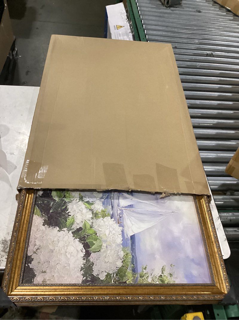 Condition photo showing New/Like New for large framed vintage wall art sailboat painting nautical seascape landscape canvas print hydrangea flower pictures summer poster antique lake house decor for living room bedroom office 24x36inch 24"l x 36"w style-4