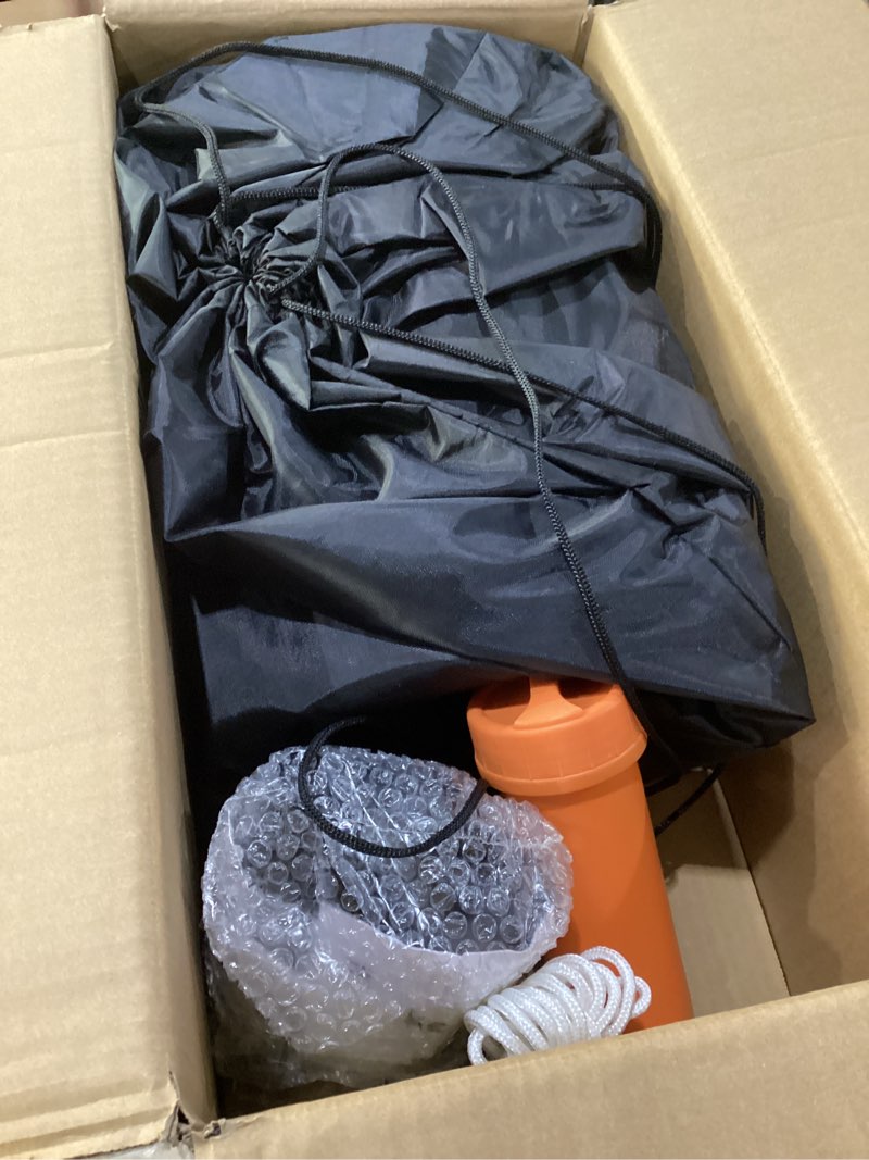 Condition photo showing New/Like New for inflatable boat fenders with air pump, upgraded boat bumpers for docking, heavy duty dock fender with storage bag, dock bumper for tying up fishing boats, jet skis, yachts, pontoon 10ft