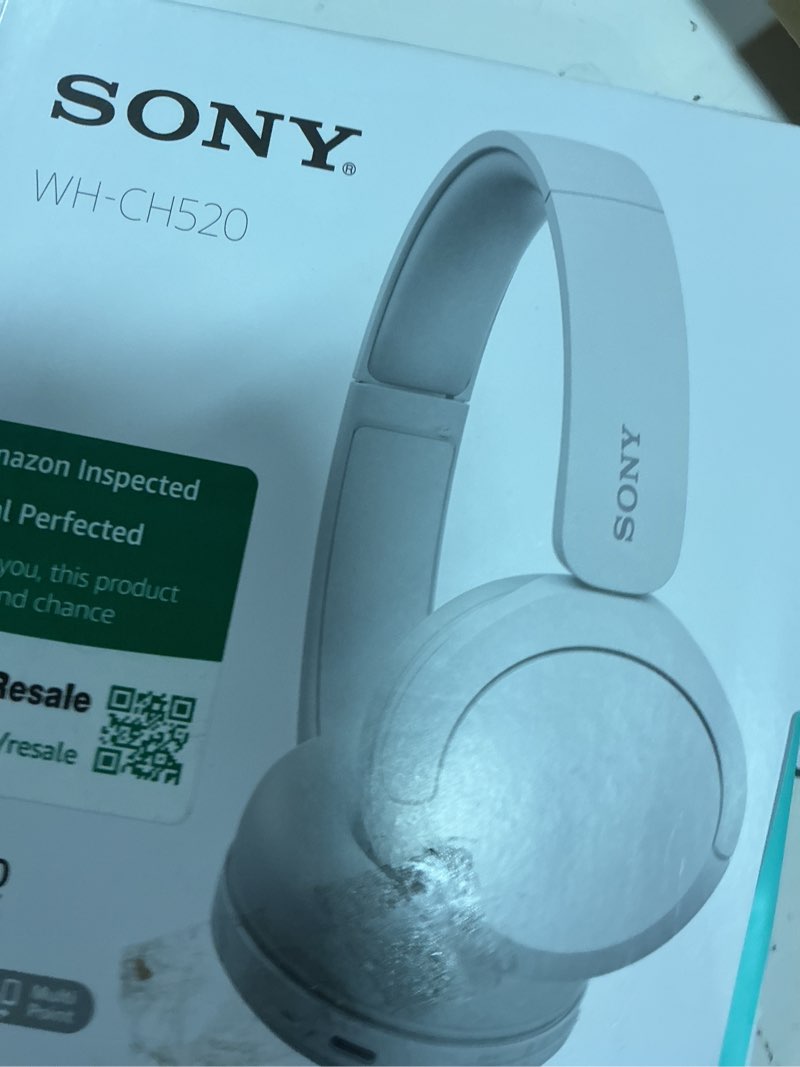 Condition photo showing New/Like New for sony wh-ch520 wireless headphones bluetooth on-ear headset with microphone and up to 50 hours battery life with quick charging, white