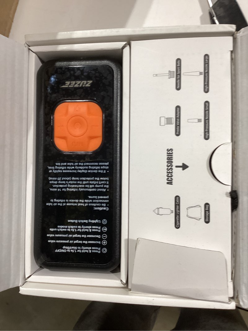 Condition photo showing Good Condition for Tire Inflator Portable Air Compressor - 4X Faster Inflation, 150PSI Air Pump for Car Tires with Digital Pressure Gauge/LED Light, Portable Tire Inflator for Car, Moto, Bike, Ball, etc Black & Orange