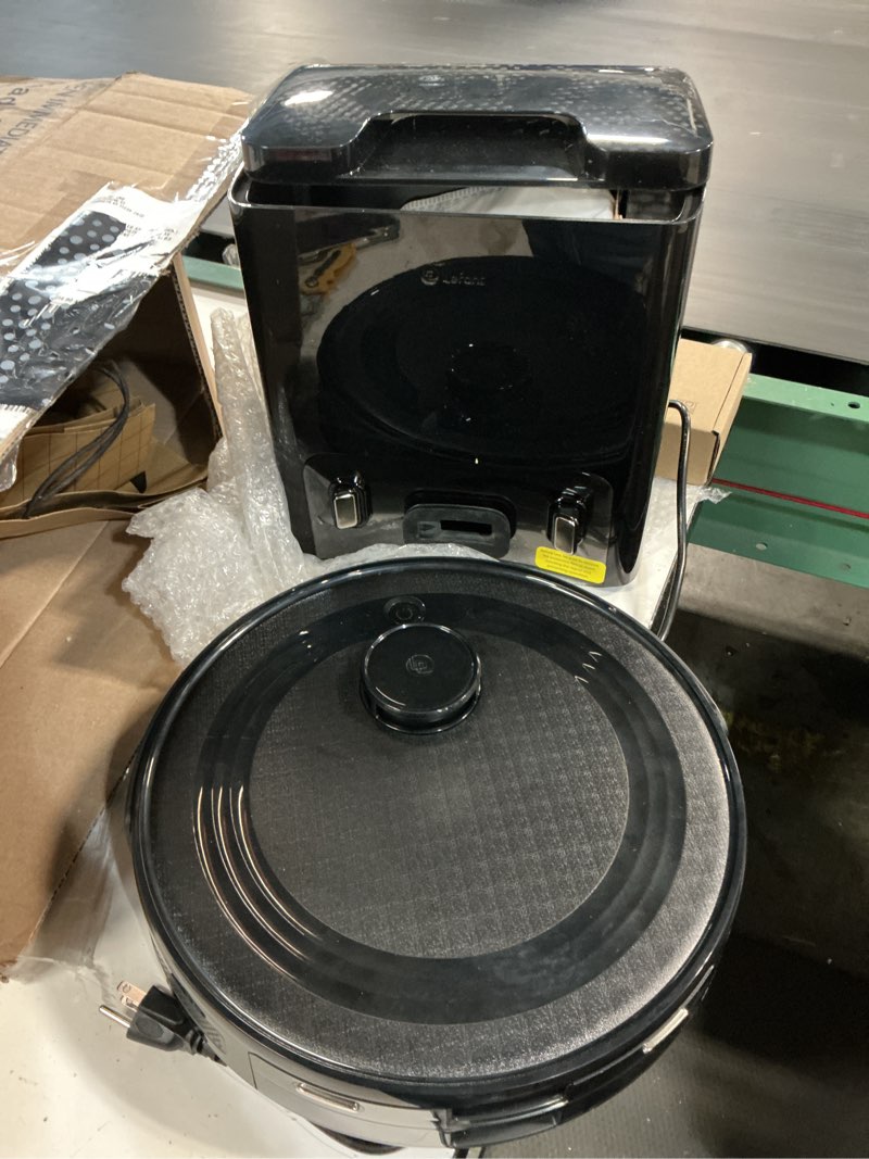 Condition photo showing As Is for lefant robot vacuum and mop, 20000pa suction, self emptying, auto mop washing & drying for hands-free, anti-tangle brushes, dual spinning mop for pet hair dust, wi-fi/app/alexa/iwatch control, m3 max m3 max-gray