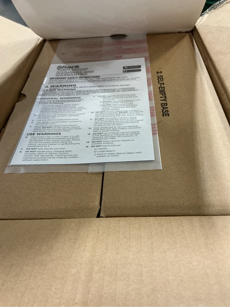 Condition photo showing New/Like New for shark av2501s ai ultra robot vacuum, with matrix clean, home mapping, 30-day capacity hepa bagless self empty base, perfect for pet hair, wifi, dark grey matrix clean auto empty (30 days)