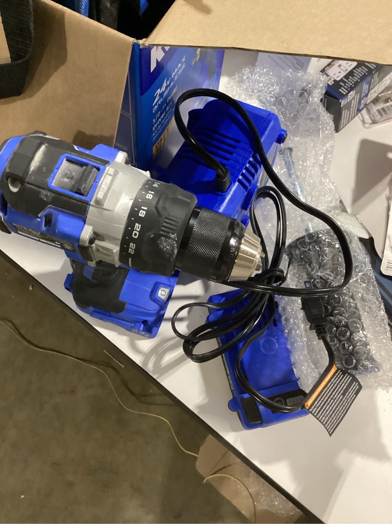 Condition photo showing Good Condition for kobalt 24-volt 1/2-in keyless brushless cordless drill (1-battery, charger and soft bag included)