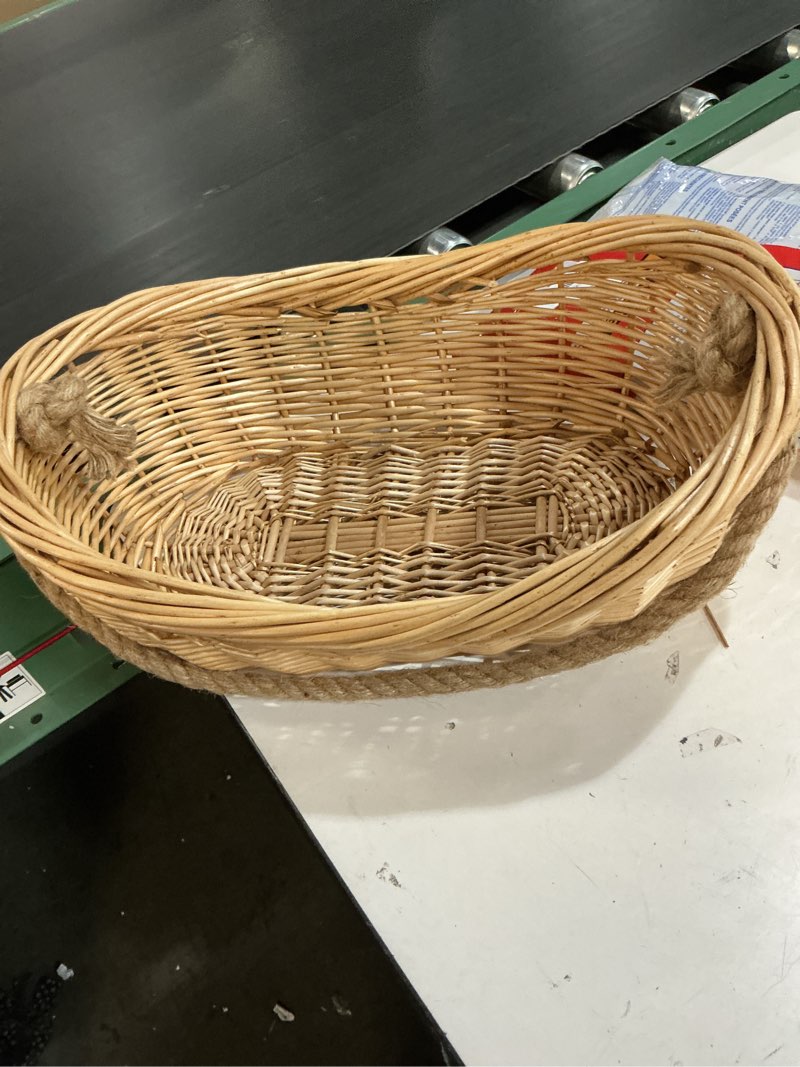 Condition photo showing Good Condition for zeayea wicker woven basket with jute rope handle, large garden harvest basket for gathering vegetables, multi-functional fruit storage basket for picnic, easter, organizing