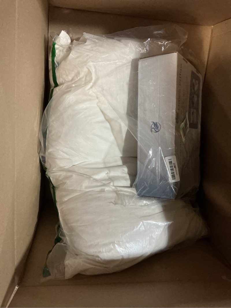 Condition photo showing Good Condition for shilucheng canadian goose down pillows king size set of 1, 1050+ fill power side sleeper pillow for sleeping neck pain relief,100% cotton shell hotel quality pillows?white, 20" x 36"? white king (pack of 1)