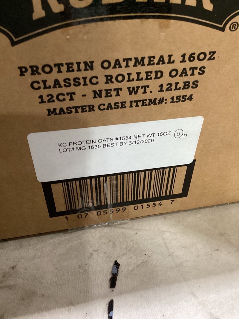 Condition photo showing Good Condition for *bb 6/1/26* kodiak protein-packed classic rolled oats  16 oz canister (12 pack)