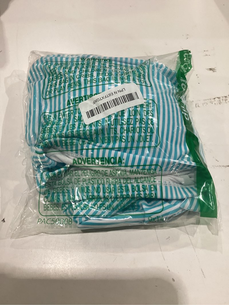 Condition photo showing Good Condition for herseas women's tie shoulder bikini sets 2 piece striped swimsuits high waisted bathing suits x-large turquoise stripes