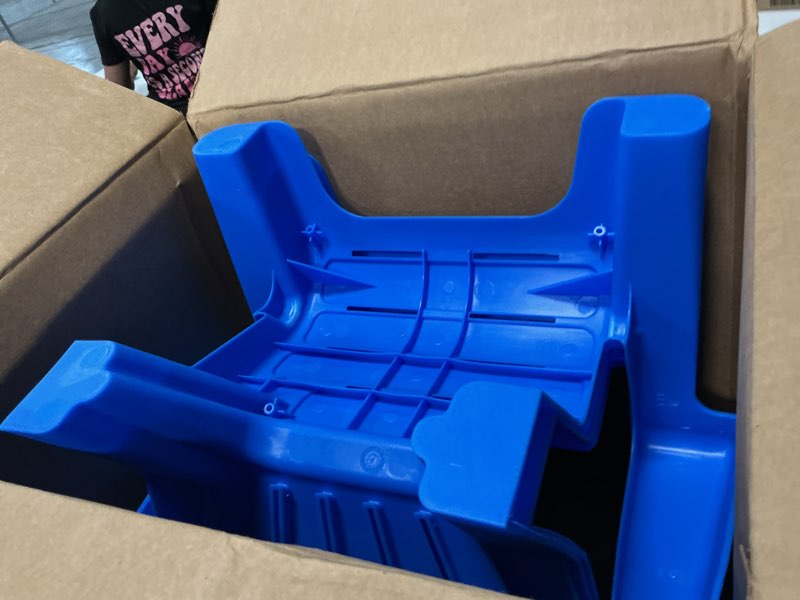 Condition photo showing Good Condition for little tikes kids garden chair 2 pack in blue, outdoor toddler activity adirondack chairs for picnic, garden, patio, backyard & beach, outdoor chair set
