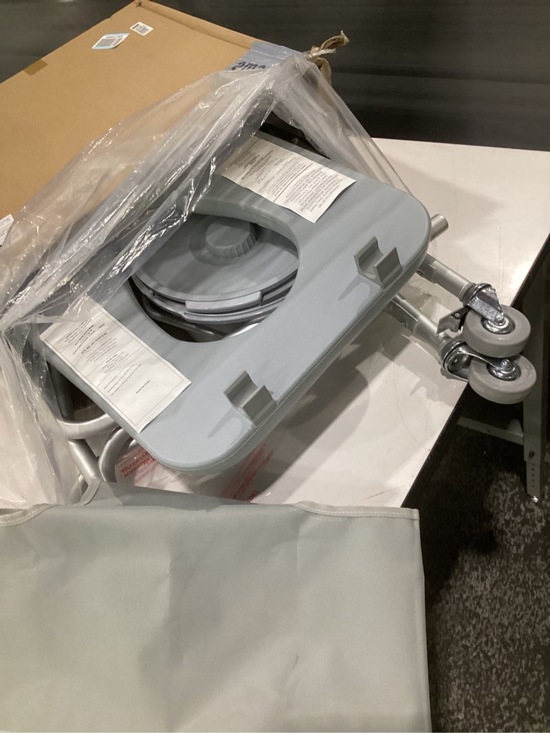 Condition photo showing Good Condition for medline aluminum padded shower chair commode with 4 locking casters  300 lbs. weight capacity