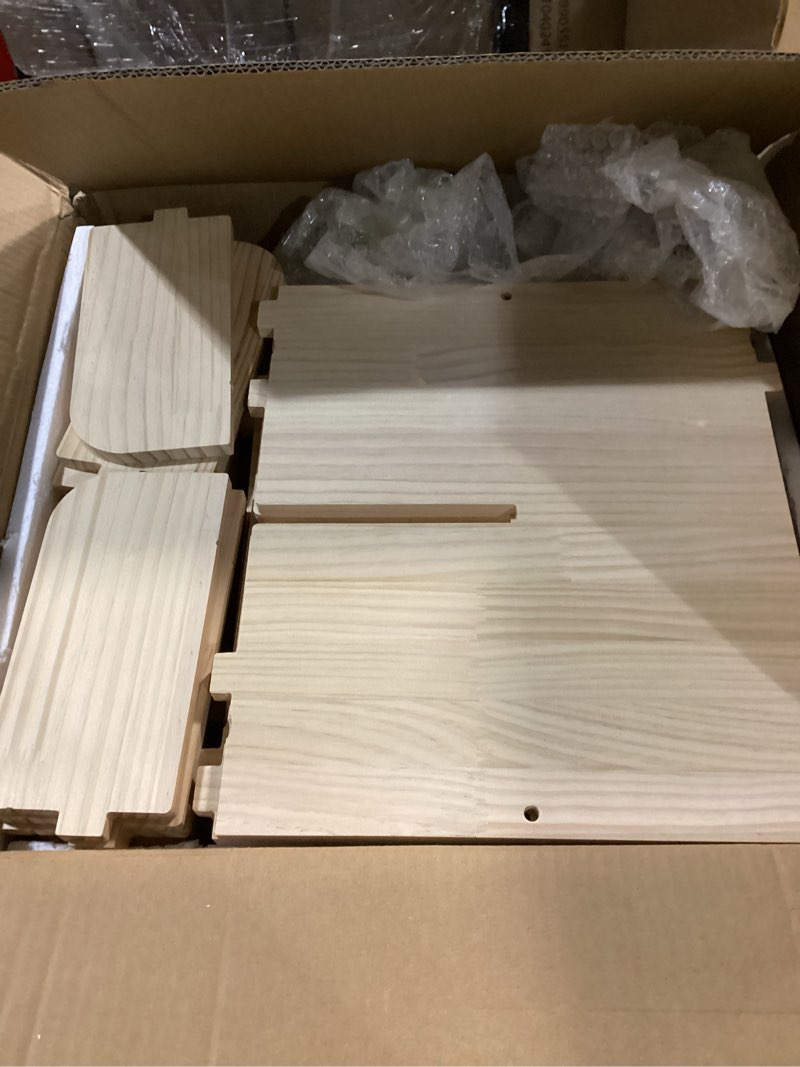 Condition photo showing As Is for Rotating Bookshelf 360 Degrees, 4 Tier Stackable Solid Wood Bookshelf Organizer, Storage Display Rack Floor Standing Bookcase for Kids&Adults (51"x17.32"x17.32")