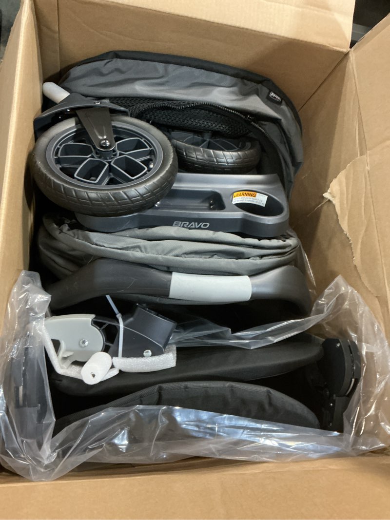 Condition photo showing Good Condition for Chicco Bravo 3-in-1 Trio Travel System, Bravo Quick-Fold Stroller with KeyFit 30 Infant Car Seat and Base, Car Seat and Stroller Combo | Camden/Black Bravo® Camden