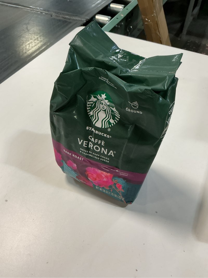 Condition photo showing Good Condition for (Best before 31 / Dec / 2025 ) Starbucks Ground Coffee, Dark Roast Hot or Iced Coffee, Caffè Verona, 28 oz Caffè Verona 28 Ounce (Pack of 1)