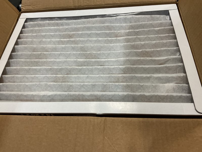 Condition photo showing Good Condition for amazon basics 14x20x1 air filter, merv 8 ac furnace filters, allergy control, electrostatic, removes dust pollen and lint, 6-pack (actual size: 13.75" x 19.75" x 0.75") 14x20x1 merv 8