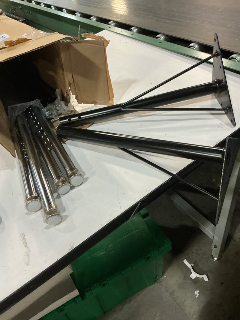 Condition photo showing Good Condition for gisafai 4 pcs classroom activity table legs metal adjustable height 17.5-30 inch tubular black standard replacement adjustable table legs with screws for office home kitchen