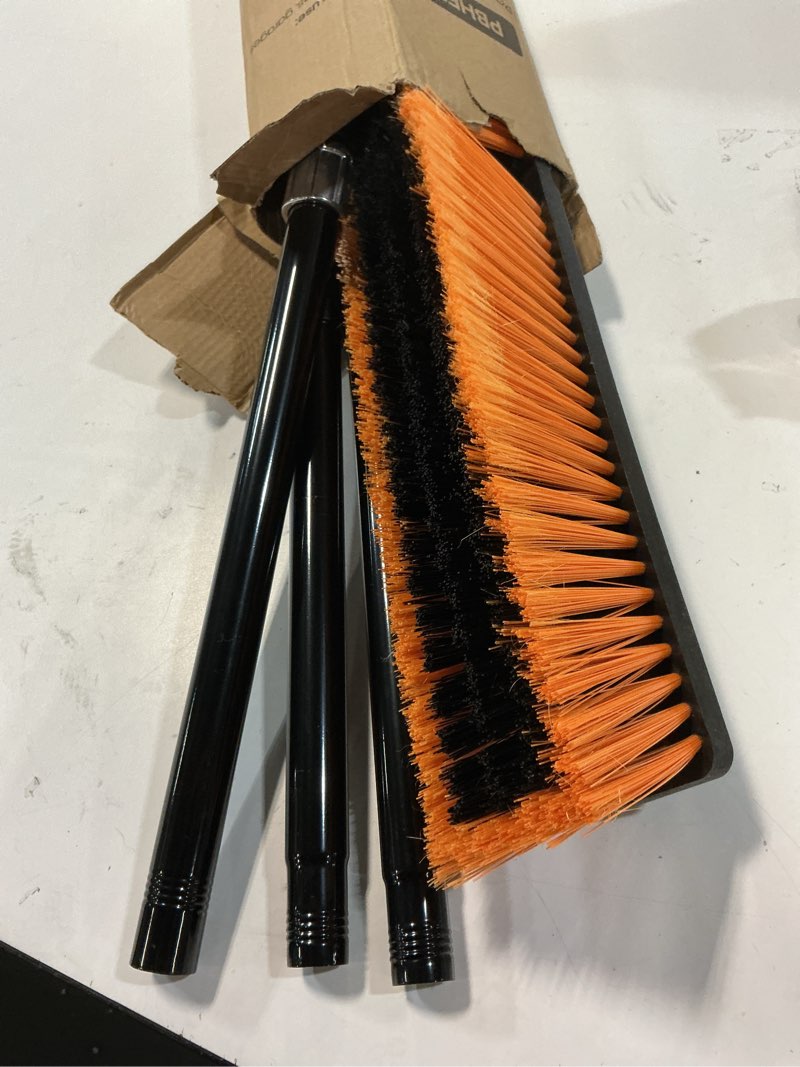 Condition photo showing Good Condition for pbhepj 24 inchs push broom outdoor heavy duty, shop broom with 60" long bandle for cleaning outdoor or indoor tile, garage, shop, deck, concrete, wood, stone, patio floor 1
