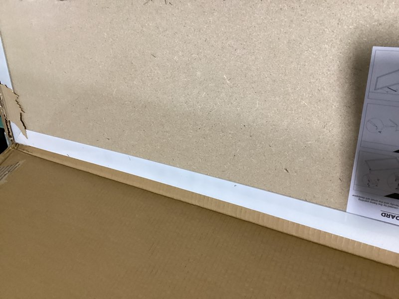 Condition photo showing As Is for Cork Board Bulletin Board, 36" x 24" Corkboard for Wall, Rustic White Wooden Frame, Hanging Pin Board for Home & Office Decor, 10 Push Pins White Frame 36"x24"
