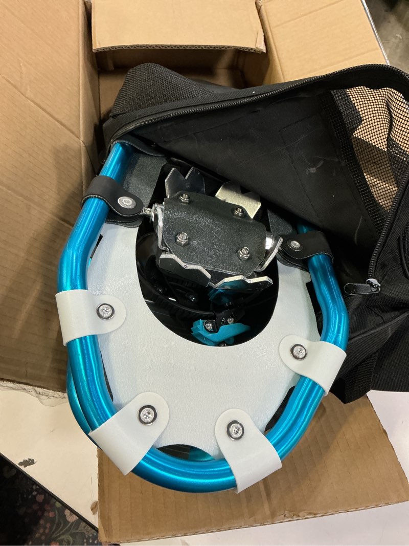 Condition photo showing Good Condition for Retrospec Drifter Snowshoes for Women & Men - Lightweight Aluminum Frame Snow Shoes with Double Ratchet Binding System, Heel Lifts & Carry Bag for All Terrain Hiking & Winter Sports Ice Cap 21" Snowshoes