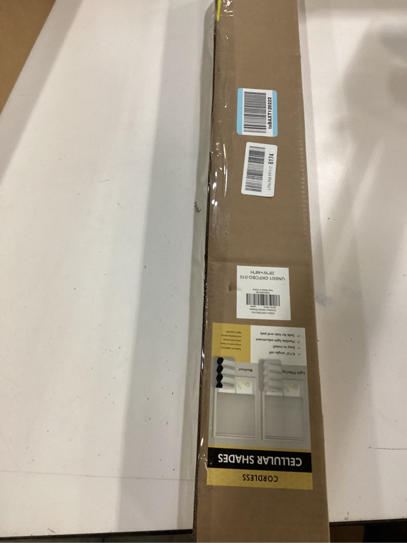 Condition photo showing New/Like New for UNISHADES Blackout Cordless Cellular Shades, Honeycomb Blinds for Indoor Windows, for Window Size 28