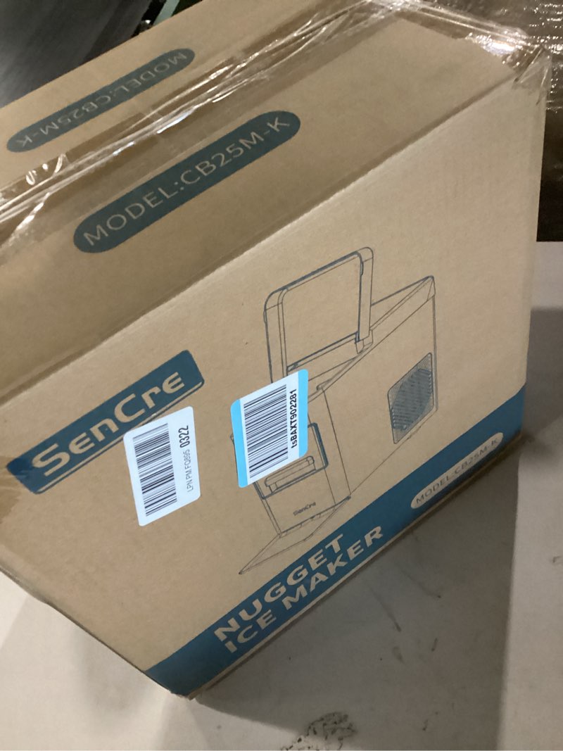 Condition photo showing New/Like New for nugget ice maker 40lbs/day, countertop ice maker soft chewable ice, ice makers one-click & self-cleaning, crushed pellet ice machine with scoop&basket for home/kitchen/office, stainless silver