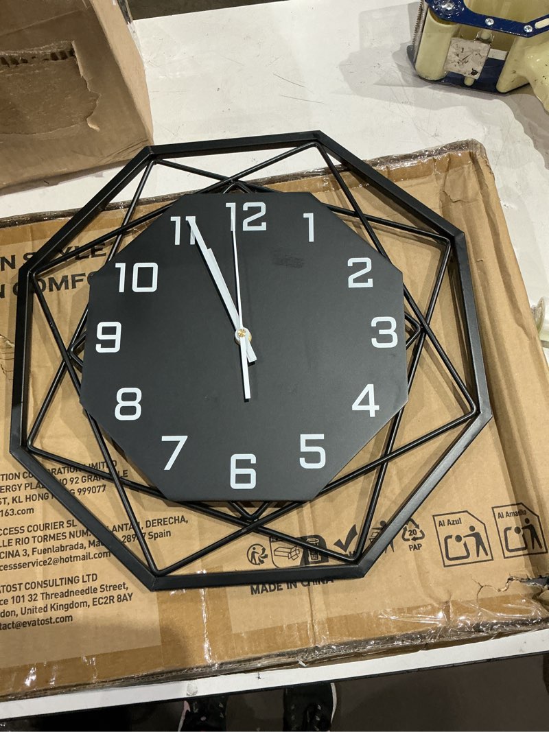 Condition photo showing Good Condition for large wall clocks for living room decor 16 inch silent modern wall clocks wall clock battery operated non ticking black wood decorative clock wall for kitchen bedroom office classroom